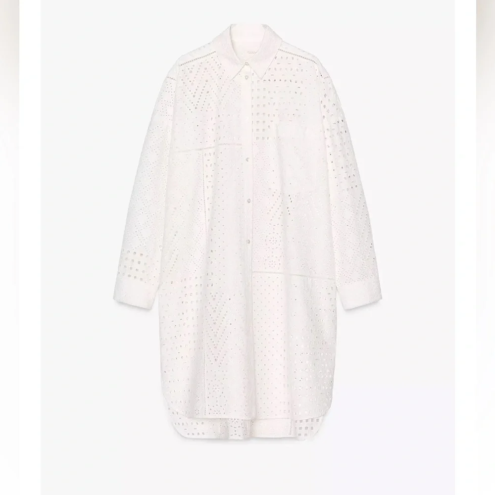Zara ZW Collection Embroidered Eyelet Dress - Picture 7 of 11